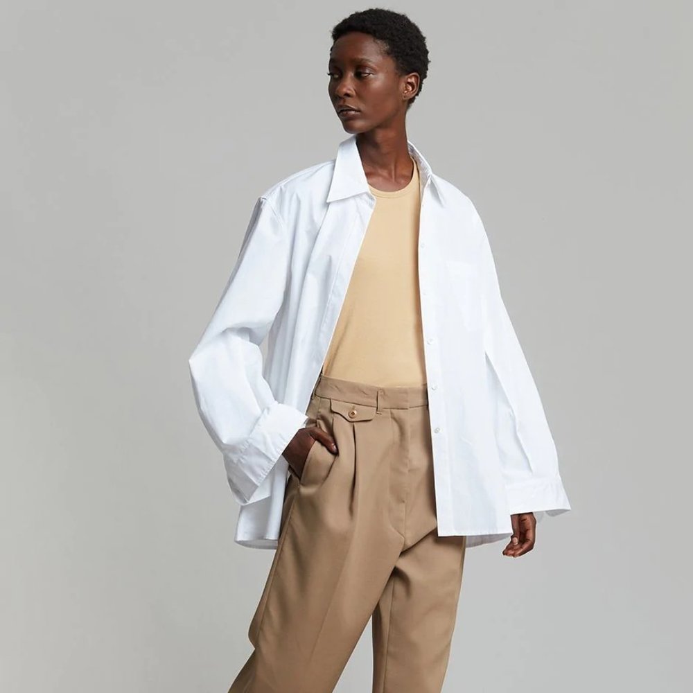 The Frankie Shop Mayim Oversized Shirt Top
